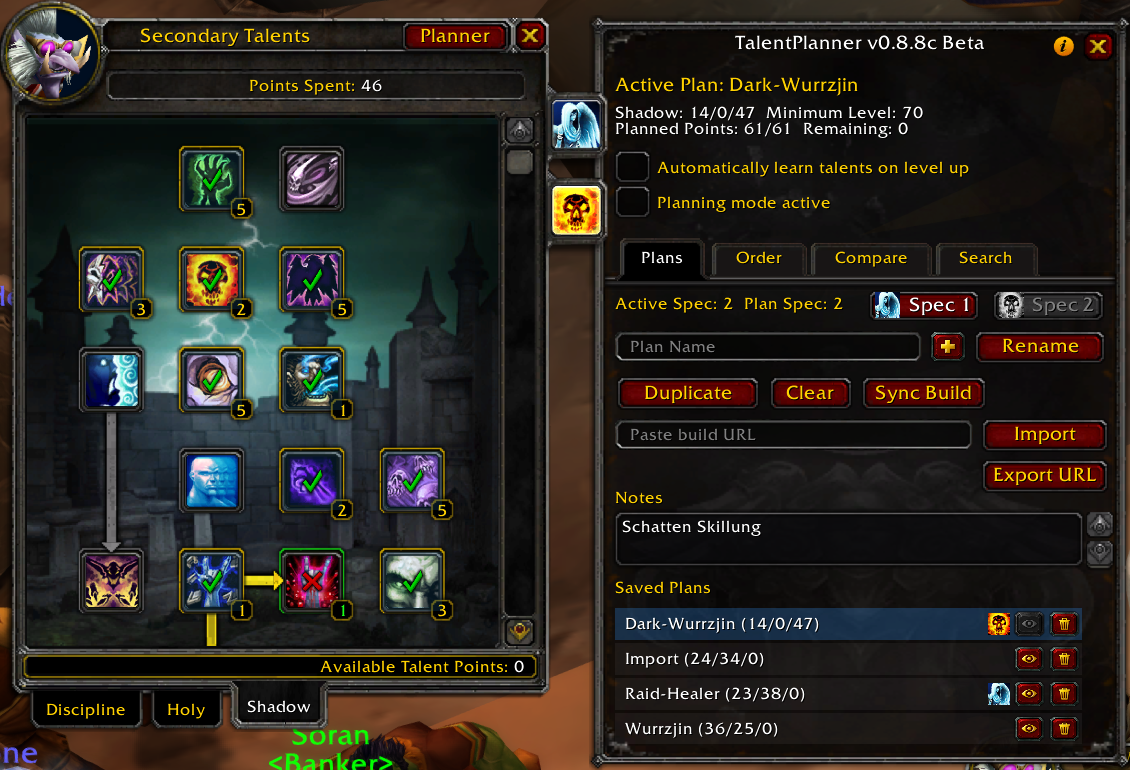 Plans and dual spec